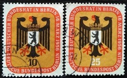 Bb136-7p / Germany - Berlin 1956 Federal Council in Berlin stamp line stamped