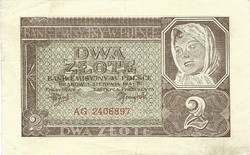 2 zloty zlotych zlote 1941 Lengyelország 3.