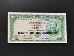 Mocambique / mozambique 100 escudos 1961 (i.), (overstamped in 1976), unc