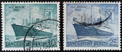 Bb126-7p / Germany - Berlin 1956 christening of the ship Berlin stamp set stamped