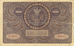 1000 marka 1919 Lengyelország II. széria 1.