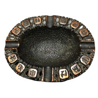 Bronze ashtray oval -star-marked-m00407