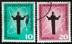 Bb179-80p / Germany - Berlin 1958 Catholic Day stamp line stamped