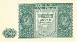 2 zloty zlotych zlote 1946 Lengyelország aUNC