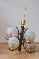 Szarvasi sputnyik chandelier, 6 bulbs, brown-gold
