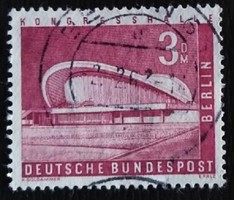 Bb154p / Germany - berlin 1958 berlin cityscapes stamp series 3 dm value stamped