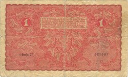 1 marka 1919 Lengyelország I. széria apró számok Ritka