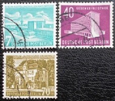 Bb121-3p / Germany - Berlin 1954 Berlin buildings stamp set stamped