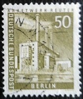 Bb150p / Germany - berlin 1958 berlin cityscapes stamp series 50 pf. Its value is sealed