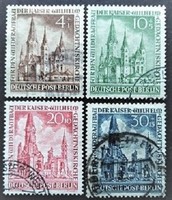Bb106-9p / germany - berlin 1953 restoration of kaiser wilhems church stamp set stamped