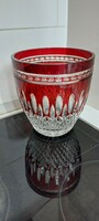 Art deco antique ruby red glass bowl