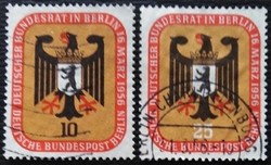 Bb136-7p / Germany - Berlin 1956 Federal Council in Berlin stamp line stamped