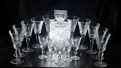 Polished lead crystal glass set (10+5) and bottle in one! I offer it at a deep price and below its value!