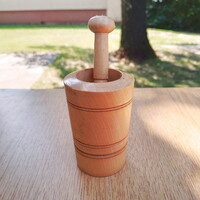 Wooden mortar and pestle