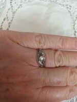 Old handmade silver ring with cultured pearl and marcasite for sale!