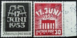 Bb110-1(sz)p / Germany - Berlin 1953 popular uprising June 17 stamp line stamped one edge