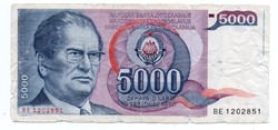 5,000 Dinars 1985 Yugoslavia