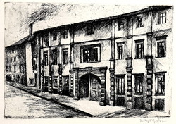 Sulyok gabriella: Soproni street, beautiful etching