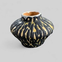 Király ceramic vase/bowl black-yellow