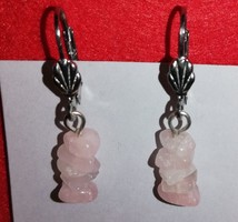 Mineral earrings (simple) - rose quartz