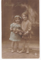 Children with rosaries - antique postcard from 1914