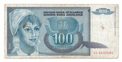 100 Dinars 1992 Yugoslavia