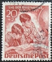 Bb81p / Germany - Berlin 1951 stamp day - stamp exhibition stamp series 20 + 2 pf. Its value is sealed