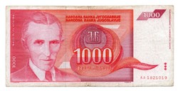 1.000   Dinár   1992    Jugoszlávia