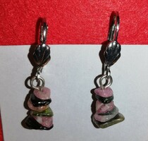 Mineral earrings (simple) - mixed tourmaline