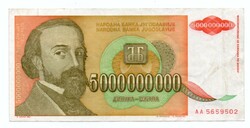 5.000.000.000   Dinár   1993    Jugoszlávia