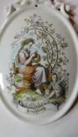 Vintage German porcelain wall decoration - spring