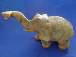 LARGE JADE ELEPHANT FIGURINE