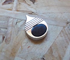 835 silver pendant with black stone