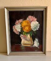 Medium size modern chrysanthemum flower still life oil painting