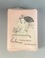 Exotic szappan eredeti csomagolásában, Lukáts Kató az 1940-es években tervezte