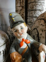 Old Kispest granite postman figure with small scratches
