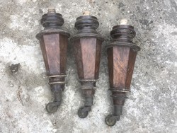 Three old piano legs