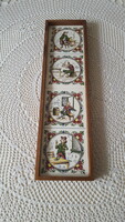 Tile picture or small tray with wooden frame