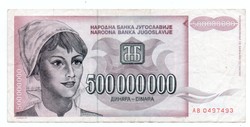 500.000.000   Dinár   1993    Jugoszlávia