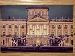 FERTŐD  Esterházy kastély díszkivilágításban retro képeslap - postatiszta
