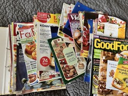 Régi recept újság gyűjtemény: Tina, Fakanál, Kiskegyed, Good Food, stb.
