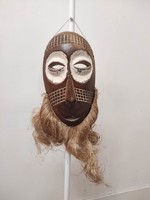 Antik afrikai fa maszk Lega népcsopoprt Kongó africká maska 897 Le dob 80 7294