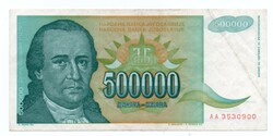 500.000   Dinár   1993    Jugoszlávia