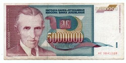 5,000,000 Dinars 1993 Yugoslavia