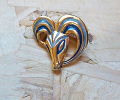 Retro gilded enamel painted brooch