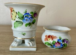 2 pcs! Hand-painted Herend pedestal vase and Herend ring holder set of 2 for 1 price!