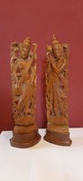 Indian hand-carved sandalwood sculpture 2 pcs. 35 cm high