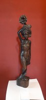 Large - 71 cm - hand-carved, Indonesian wooden statue.