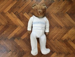 Antique teddy bear in clothes (faulty, to be cleaned)