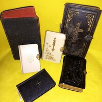 Old, 6 religious books (biblical, prayer book, devotional book, religious object.